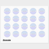 Moderne lichtblauwe en lavendel enveloppeelzegels ronde sticker (Vel)