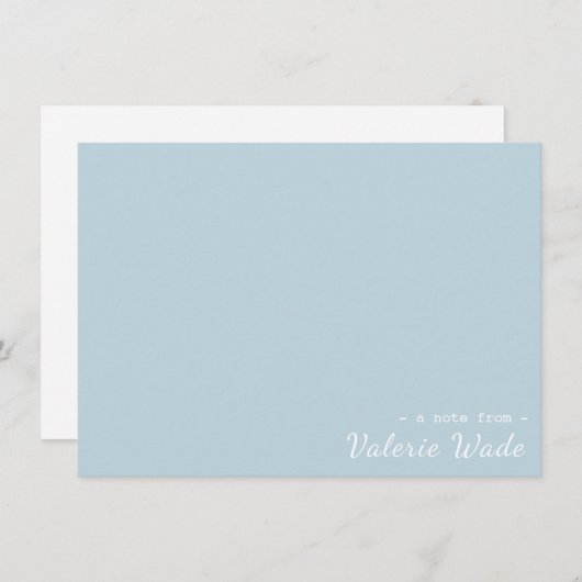 Moderne Lichtblauwe en Witte Douanenaam Notitiekaartje (Voorkant / Achterkant)