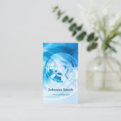 Moderne lichtblauwe high-technologie visitekaartje (Staand voorkant)