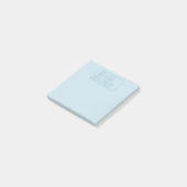 Moderne lichtblauwe Initialen en Logo Post-it® Notes (Schuin)