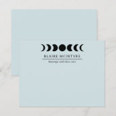 Moderne lichtblauwe maan fasen elegant notitiekaartje (Voorkant / Achterkant)