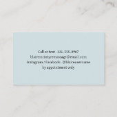 Moderne lichtblauwe maan fasen elegant visitekaartje (Achterkant)