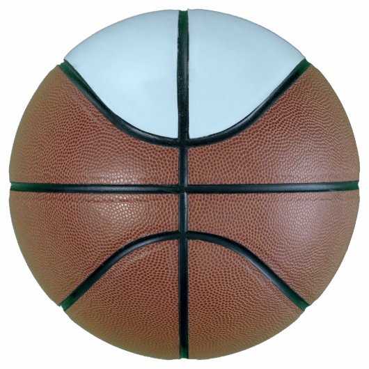 Moderne lichtblauwe monogram, basketbal (Rechts)
