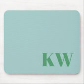 Moderne lichtblauwe monogram beginletters geperson muismat (Voorkant)