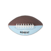 Moderne lichtblauwe monogram, football (Voorkant)