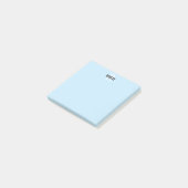 Moderne lichtblauwe monogram naam post-it noten post-it® notes (Schuin)
