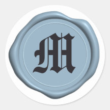 Moderne lichtblauwe nep-waszegel envelopstickers