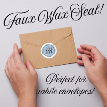 Moderne lichtblauwe nep-waszegel envelopstickers