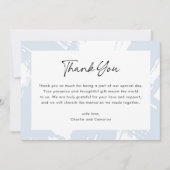 Moderne lichtblauwe rommelige penseelstreken foto  bedankkaart (Voorkant)