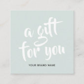 Moderne lichtblauwe script coupon kortingskaart (Voorkant)