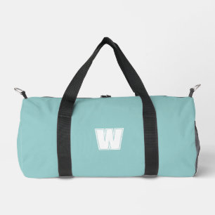 Moderne lichtblauwe & witte monogram beginletter  plunjezak