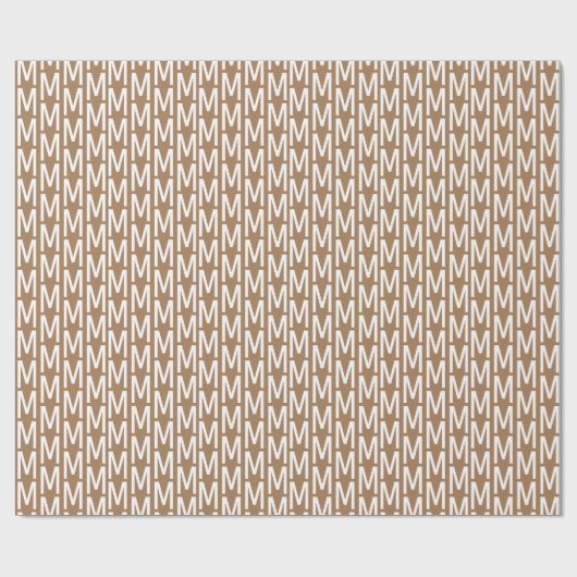 Moderne lichtbruine aangepaste monogram initiaal l cadeaupapier (Vlak)