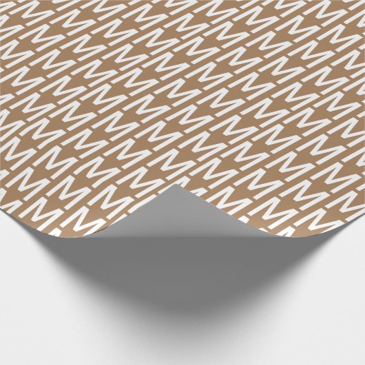 Moderne lichtbruine aangepaste monogram initiaal l cadeaupapier (Hoek)