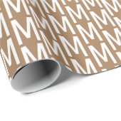 Moderne lichtbruine aangepaste monogram initiaal l cadeaupapier (Rol Hoek)