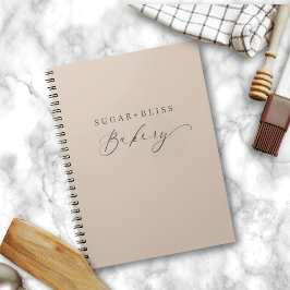 Moderne lichtbruine beige handgeschreven script ba notitieboek