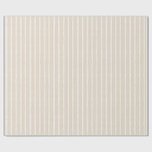 Moderne lichte beige gestreepte inpakpapierrol cadeaupapier (Vlak)