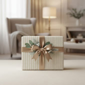Moderne lichte beige gestreepte inpakpapierrol cadeaupapier