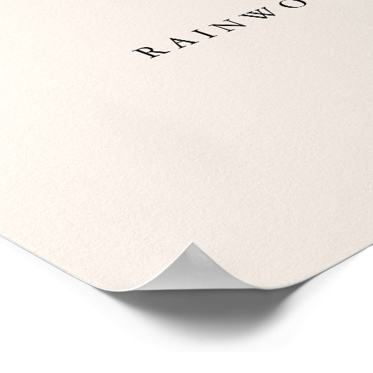 Moderne lichte beige script bruiloft welkom poster (Hoek)