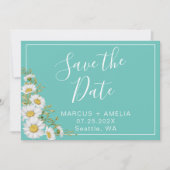 Moderne lichte Blauwgroen en witte dagen Save The Date (Voorkant)