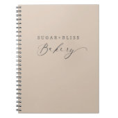 Moderne lichte bruine beige handgeschreven script  notitieboek (Voorkant)