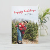 Moderne lichte en luchtige kerstfoto feestdagenkaart (Staand voorkant)