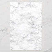 Moderne lichte grijze witte Floral Gold Marble Wed (Achterkant)