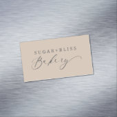 Moderne, lichte, handgeschreven schrijfbenodigdhed magnetisch visitekaartje (Voorbeeld)