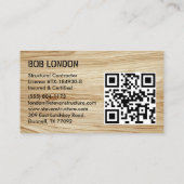 Moderne lichte houten bouw QR Code Aannemer Visitekaartje (Achterkant)