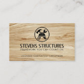 Moderne lichte houten bouw QR Code Aannemer Visitekaartje (Voorkant)