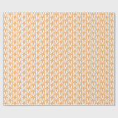 Moderne lichte oranje, witte monogram patroon cadeaupapier (Vlak)