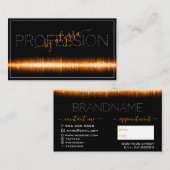 Moderne, lichte Oranje zwarte Benoeming Sociale Me Visitekaartje (Voorkant / Achterkant)