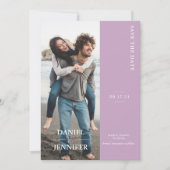Moderne lichte Paarse bruiloft bespaart de datum Save The Date (Voorkant)