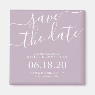 Moderne lichte Paarse bruiloft van het Manuscript  Magneet