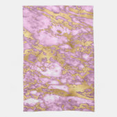 Moderne, lichte Paarse en gouden marmerpatroon Theedoek (Verticaal)