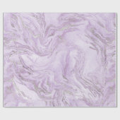 Moderne lichte Paarse en zilveren marmerpatroon Cadeaupapier (Vlak)