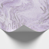 Moderne lichte Paarse en zilveren marmerpatroon Cadeaupapier (Hoek)