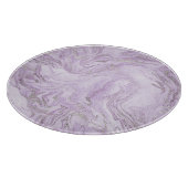 Moderne lichte Paarse en zilveren marmerpatroon Snijplank (Hoek)