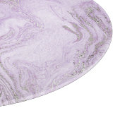 Moderne lichte Paarse en zilveren marmerpatroon Snijplank (Hoek)