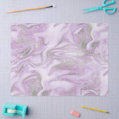 Moderne lichte Paarse en zilveren marmerpatroon Tissuepapier (Craft)