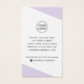 Moderne lichte paarse geometrische kleurenvisiteka visitekaartje (Achterkant)