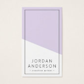 Moderne lichte paarse geometrische kleurenvisiteka visitekaartje (Voorkant)