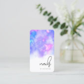Moderne lichte paarse waterverf nagels visitekaartje (Staand voorkant)