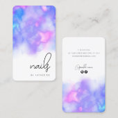Moderne lichte paarse waterverf nagels visitekaartje (Voorkant / Achterkant)