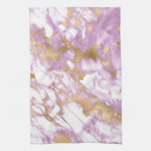 Moderne lichte paarse, witte en gouden marmer theedoek (Verticaal)