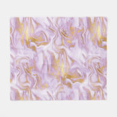 Moderne, lichte Paarse, witte en gouden marmerpatr Fleece Deken (Voorkant (Horizontaal))
