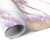 Moderne lichte Paarse, witte en goudmarmer Cadeaupapier (Rol Hoek)