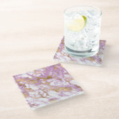 Moderne lichte Paarse, witte en goudmarmer Glazen Onderzetter (Schuin)