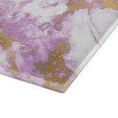 Moderne lichte Paarse, witte en goudmarmer Snijplank (Hoek)