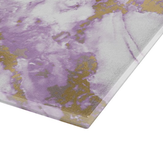 Moderne lichte Paarse, witte en goudmarmer Snijplank (Hoek)