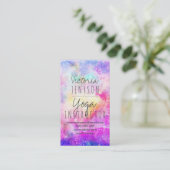 Moderne lichte pastelnevel waterverf yoga visitekaartje (Staand voorkant)